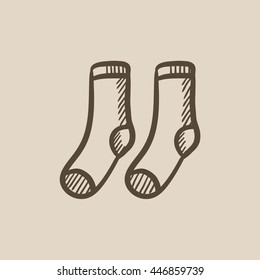 Socks sketch icon for web, mobile and infographics. Hand drawn Socks icon. Socks vector icon. Socks icon isolated on white background.