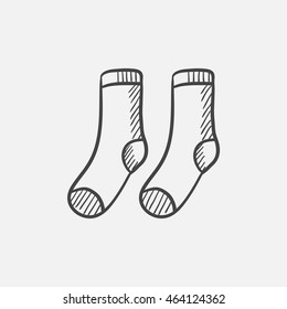 Socks sketch icon for web, mobile and infographics. Hand drawn vector isolated icon.