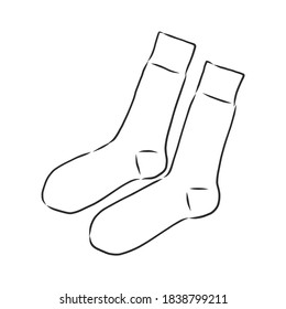 socks. Sketch style. Editable Vector Illustration isolated on white background. socks, vector sketch illustration