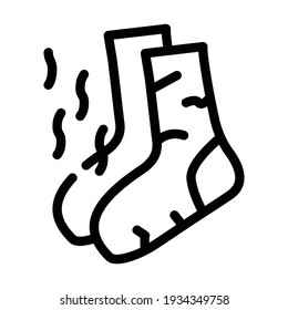 socks smell line icon vector. socks smell sign. isolated contour symbol black illustration