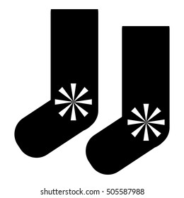 Socks with snowflake icon. Simple illustration of socks with snowflake vector icon for web