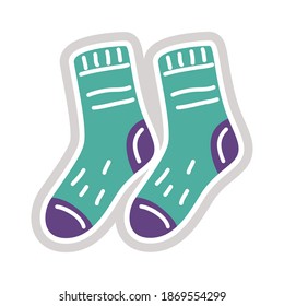 diseño de ilustración vectorial de icono de estilo plano de calcetines