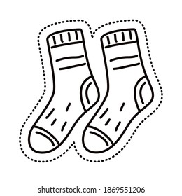 socks sticker line style icon vector illustration design