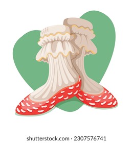 Socks – Amanítas, strange, funny, joke socks, idea for a carnival, theatrical costume. Openwork socks,  with ruffles, frills, tiptoe, women's, stylized fly agaric socks.
