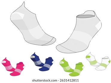 SOCKS - TECHNICAL DRAWING ANKLE LENGTH SOCKS