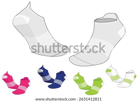 SOCKS - TECHNICAL DRAWING ANKLE LENGTH SOCKS