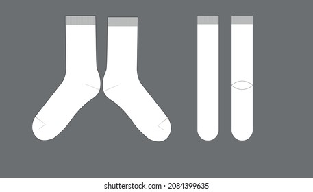 Socks Technical Drawing Vector 