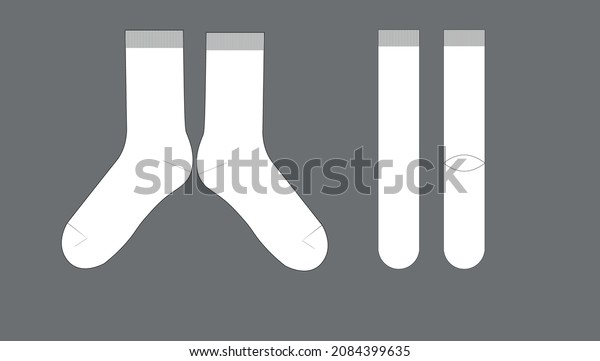 Socks Technical Drawing Vector\
