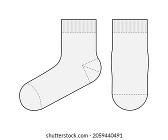 Socks template vector illustration ( front and side view) | white