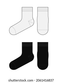 Socks template vector illustration set  ( front and side view)