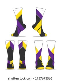 Socks Template Vector Set Isolated