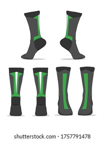 Socks template vector set isolated