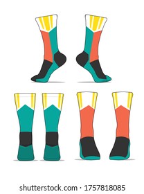 Socks template vector set isolated