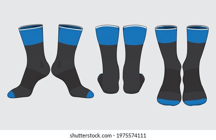 Socks template vector set isolated