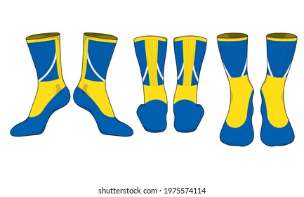 Socks template vector set isolated