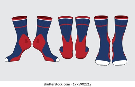 Socks template vector set isolated