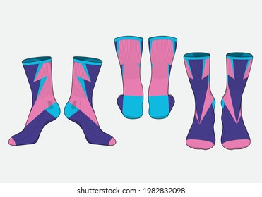 Socks template vector set, isolated