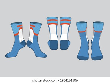 Socks Template Vector Set, Isolated