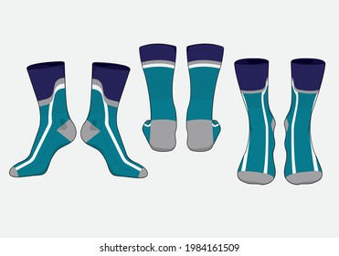 Socks template vector set, isolated