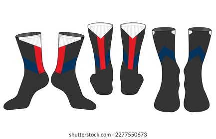 Socks template vector set isolated