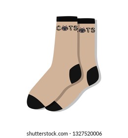 socks with text cats and cat.Vector illustration