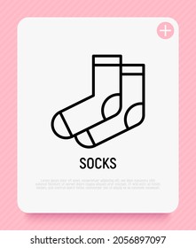 Socks thin line icon. Modern vector illustration.