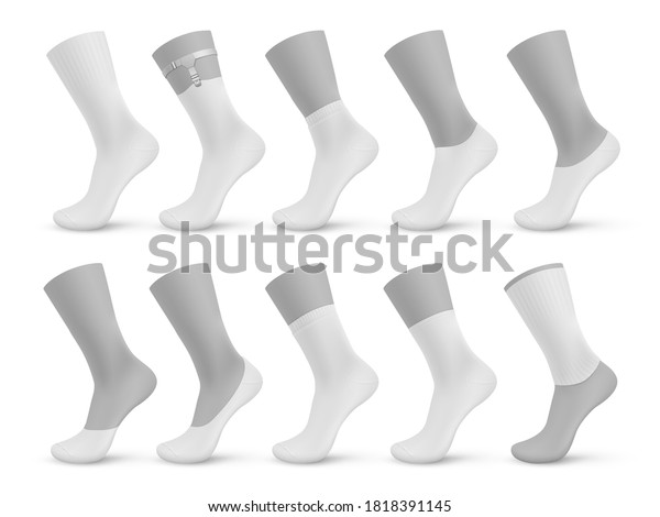 Socks Types Realistic Blank Different Pairs Stock Vector (Royalty Free ...