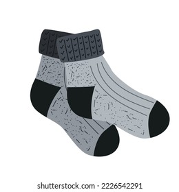 Socks Unisex Set. Socks illustration simple fashion. Socks template grey colour flat apparel.