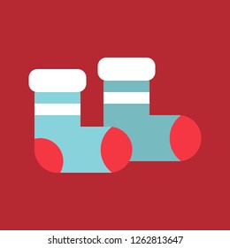 Socks vector, Chirstmas related flat design icon