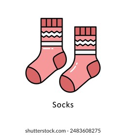 Socks vector  Filled outline Design illustration. Symbol on White background EPS 10 File