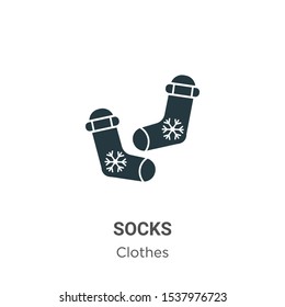 Socks vector icon on white background. Flat vector socks icon symbol sign from modern clothes collection for mobile concept and web apps design.