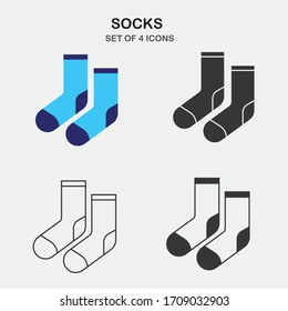 socks vector icon warm wear for winter and shoe wear
