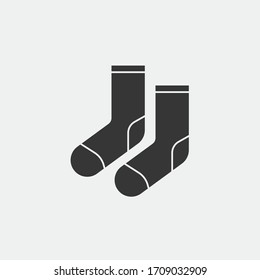 socks vector icon warm wear for winter and shoe wear