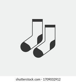 socks vector icon warm wear for winter and shoe wear