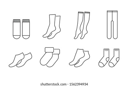 Socks vector icons set line style