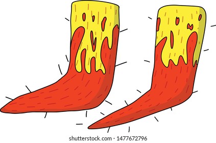 socks Vector illustration fire winter red yellow