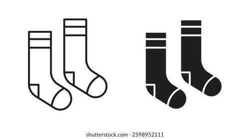 Socks vector line icon illustration collection.