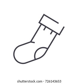 socks vector line icon, sign, illustration on background, editable strokes