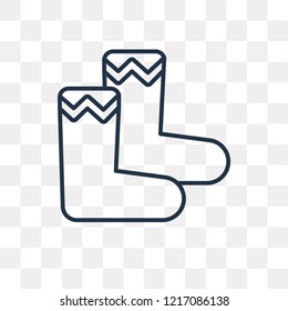 Socks vector outline icon isolated on transparent background, high quality linear Socks transparency concept can be used web and mobile