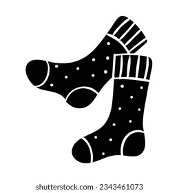 Socken, Vektorgrafik. Geeignet für Kleidungssymbol, -zeichen oder -zeichen.