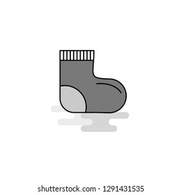 Socks Web Icon. Flat Line Filled Gray Icon Vector