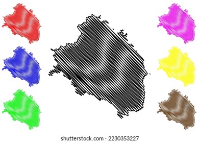 Socorro island (United Mexican States, Mexico, Free and Sovereign State of Colima, Pacific Ocean, Revillagigedo Archipelago) map vector illustration, scribble sketch Isla Socorro or San Tomas map