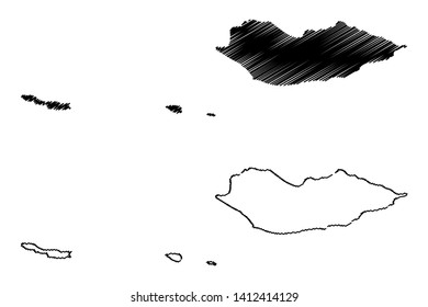 Socotra Governorate (Governorates of Yemen, Republic of Yemen) map vector illustration, scribble sketch Suqutra Archipelago map
