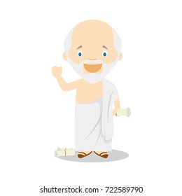 Socrates cartoon character. Vector Illustration. Kids History Collection.