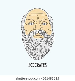 Socrates face hand drawn illustration