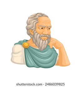 Socrates Greek philosopher Figure Cartoon Illustration Vector