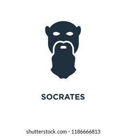 Socrates icon. Black filled vector illustration. Socrates symbol on white background. Can be used in web and mobile.