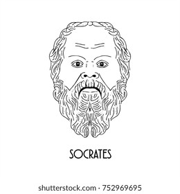 Socrates line art hand drawn 