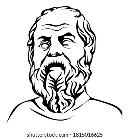 socrates on line art black and white for illustration