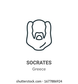 Socrates outline vector icon. Thin line black socrates icon, flat vector simple element illustration from editable greece concept isolated stroke on white background